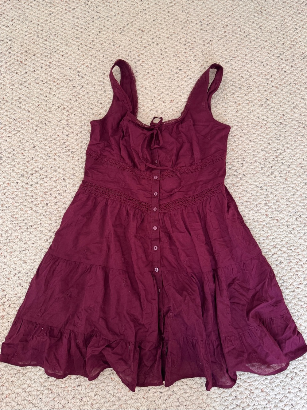 Gap Women’s Sleeveless plum eyelet Button-Front Summer Dress - Picture 2 of 3